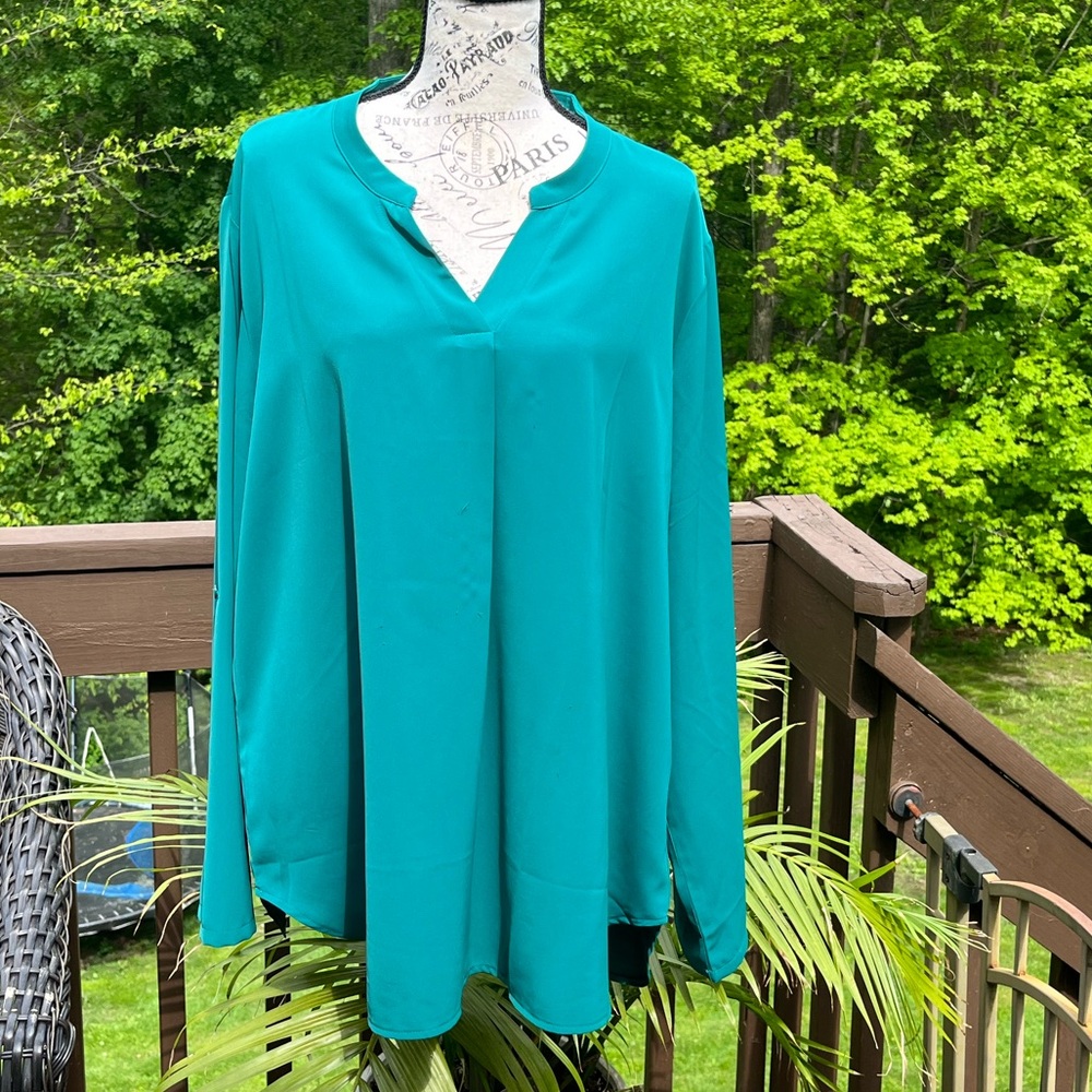Long Sleeve Emerald Green Blouse